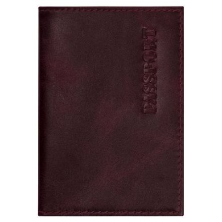 Обложка для паспорта натуральная кожа "Virginia", "PASSPORT", бордовая, BRAUBERG, 237187
