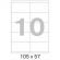 Этикетки самоклеящиеся Promega label (Комус) 105х57 мм 10 штук на листе белые (100 листов в упаковке)