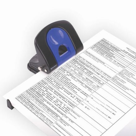 Дырокол металлический BRAUBERG "Office-Expert", до 25 листов, черно-синий, 228604