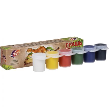 Гуашь Луч Zoo 6 цветов (блок-тара) по 15 мл Гуашь Луч Zoo 6 цветов (блок-тара) по 15 мл