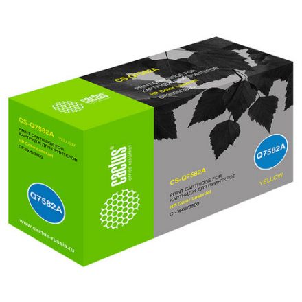 Картридж лазерный CACTUS (CS-Q7582A) для HP ColorLaserJet CP3505/3800, желтый, ресурс 6000 страниц Картридж лазерный CACTUS (CS-Q7582A) для HP ColorLaserJet CP3505/3800, желтый, ресурс 6000 страниц