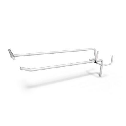 Крючки металлические с ценникодержателями на перфорированную стойку, КОМПЛЕКТ 10 шт., 505591