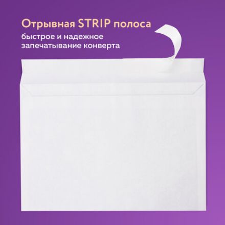Конверты С4 (229х324 мм), отрывная лента, 100 г/м2, КОМПЛЕКТ 25 шт., BRAUBERG, 121852 Конверты С4 (229х324 мм), отрывная лента, 100 г/м2, КОМПЛЕКТ 25 шт., BRAUBERG, 121852