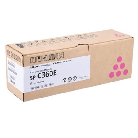 Тонер-картридж лазерный RICOH (SP C360E) SP C360/C361, пурпурный, оригинальный, ресурс 1500 стр., 408191 Тонер-картридж лазерный RICOH (SP C360E) SP C360/C361, пурпурный, оригинальный, ресурс 1500 стр., 408191