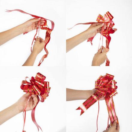 Бант-шар d = 15 см для подарка, НАБОР 3 шт., цвета красный/золотой, синий/серебристый, белый/золотистый, ЗОЛОТАЯ СКАЗКА, 591835 Бант-шар d = 15 см для подарка, НАБОР 3 шт., цвета красный/золотой, синий/серебристый, белый/золотистый, ЗОЛОТАЯ СКАЗКА, 591835