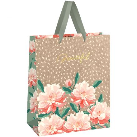 Пакет подарочный 33*42*12см MESHU "Flowers", фольга, крафт Пакет подарочный 33*42*12см MESHU "Flowers", фольга, крафт