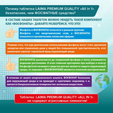Таблетки для посудомоечных машин 100 шт. LAIMA PREMIUM QUALITY "All in 1", растворимая оболочка, ИТАЛИЯ, 607609