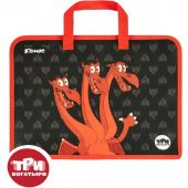 Папка для тетрадей КОМУС Три богатыря Горыныч, А4,молн,пласт,75мм,ПТ 14-4 Папка для тетрадей КОМУС Три богатыря Горыныч, А4,молн,пласт,75мм,ПТ 14-4