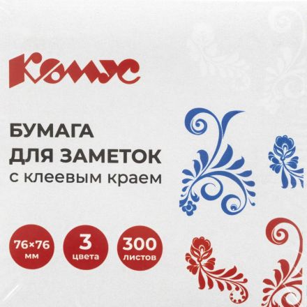 Стикеры Комус Русская серия куб 76х76, триколор РФ 300 л