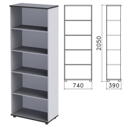 Шкаф (стеллаж) "Монолит", 740х390х2050 мм, 4 полки, цвет серый, ШМ44.11 Шкаф (стеллаж) "Монолит", 740х390х2050 мм, 4 полки, цвет серый, ШМ44.11