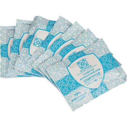 Спиртовые салфетки антисептические 135x185 мм КОМПЛЕКТ 120 шт., АСЕПТИКА, короб, АФ01957-МО05 Спиртовые салфетки антисептические 135x185 мм КОМПЛЕКТ 120 шт., АСЕПТИКА, короб, АФ01957-МО05