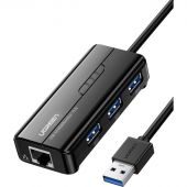 Разветвитель USB Ugreen 4 в 1. 3 x USB 3.0. RJ45 (20265)