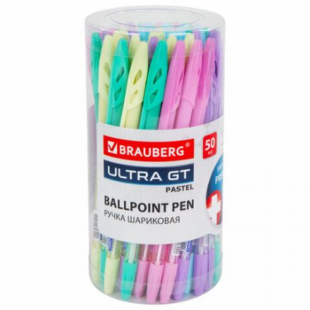 Ручка шариковая с грипом BRAUBERG "ULTRA GT PASTEL", СИНЯЯ, корпус ассорти, линия 0,35 мм, 144053 Ручка шариковая с грипом BRAUBERG "ULTRA GT PASTEL", СИНЯЯ, корпус ассорти, линия 0,35 мм, 144053