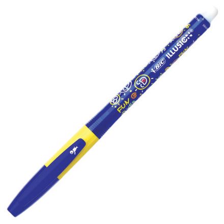 Ручка стираемая гелевая с грипом BIC "Gelocity Illusion", СИНЯЯ, корпус синий, линия 0,3 мм, 516518
