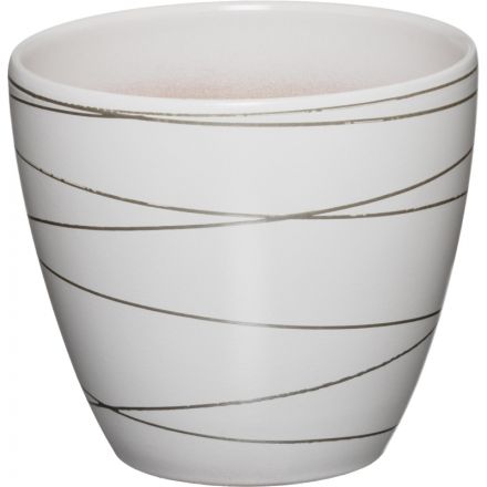 Горшок керамический с подставкой, 1,4л., Д145 Ш145 В130, белый,BH-04-1