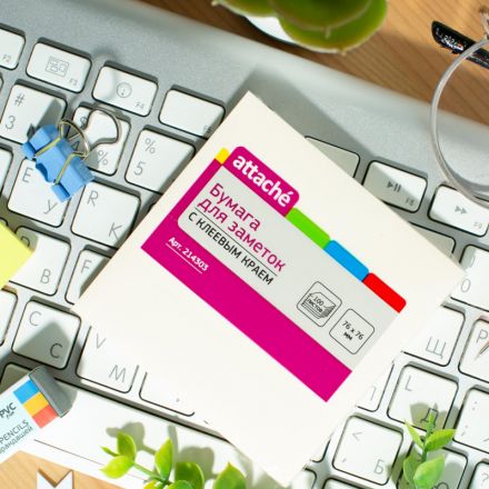 Стикеры Attache 76x76 мм пастельные желтые (1 блок, 100 листов) Стикеры Attache 76x76 мм пастельные желтые (1 блок, 100 листов)