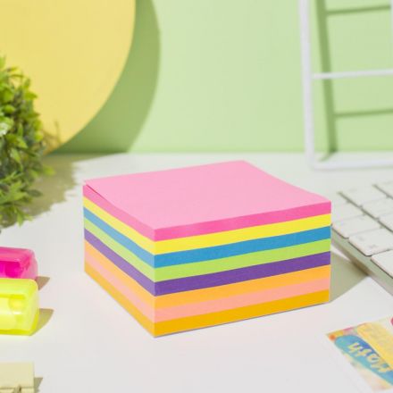 Стикеры Attache Economy с клеев.краем  76х76 мм, 400 лист, 8 неоновых цв