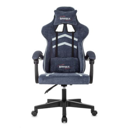 Кресло компьютерное BRABIX "Shooter GM-123", 2 подушки, ткань, синее/серое, 533212 Кресло компьютерное BRABIX "Shooter GM-123", 2 подушки, ткань, синее/серое, 533212