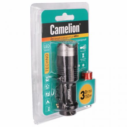 Фонарь CAMELION XP-E, ЯРКИЙ, ZOOM, 3 режима, питание 1хAA, LED5135 Фонарь CAMELION XP-E, ЯРКИЙ, ZOOM, 3 режима, питание 1хAA, LED5135