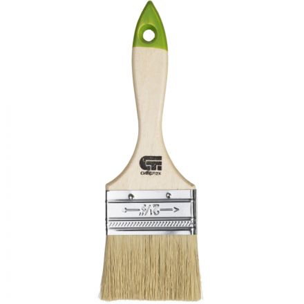 Кисть плоская 63 мм, натуральная щетина, деревянная ручка Сибртех (82264)