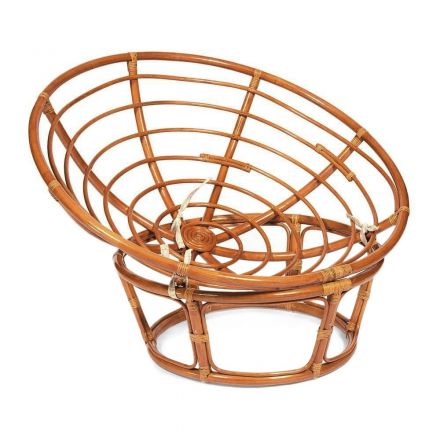 Кресло Папасан/Papasan (23/01 W) /с подушкой и ремешками/ 115х101х104см, пекан орех, подушка рогожка, меланж