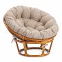Кресло Папасан/Papasan (23/01 W) /с подушкой и ремешками/ 115х101х104см, пекан орех, подушка рогожка, меланж