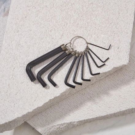 Набор ключей имбус. HEX KRANZ 1,5-10мм CrV 10шт, оксид, кольцо KR-12-5201