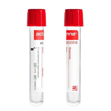 Вакуумные пробирки с акт-ром свертывания 5 мл (13х100мм) Acti-Fine 50 шт/уп Вакуумные пробирки с акт-ром свертывания 5 мл (13х100мм) Acti-Fine 50 шт/уп