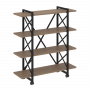 Loft Стеллаж на колесных опорах-4 полки VR.L-MST.K-4.8V Дуб аризона/Чёрный металл 1200*400*1334