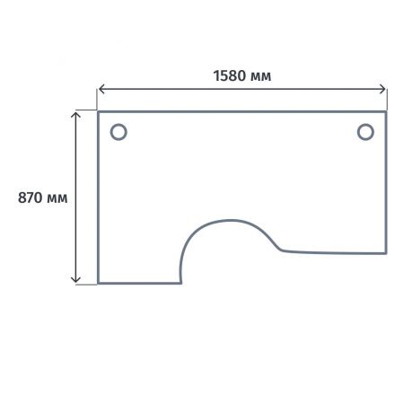 Стол эргономичный 0MX_ EVO прав 254S114DY/GU 1580х670(870)x755 Дуб Сон/каш