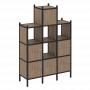 Loft Прямой стеллаж наборный VR.L-18 Дуб аризона/Чёрный металл 1278*446*1869