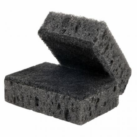 Губки для посуды 9,8х6,6х3 см, КОМПЛЕКТ 10 шт., SQUARE BLACK, КРУПНОПОРИСТЫЙ поролон с абразивным слоем, LAIMA, 608648