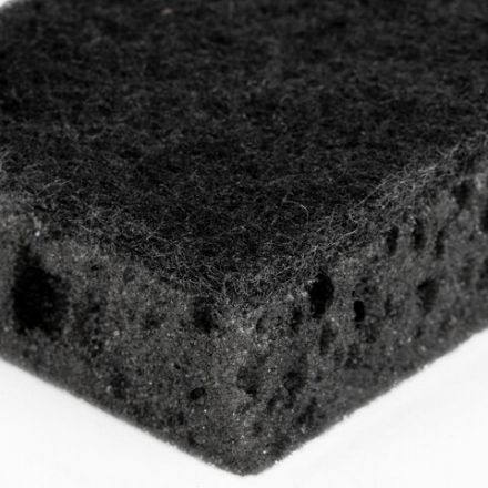 Губки для посуды 9,8х6,6х3 см, КОМПЛЕКТ 10 шт., SQUARE BLACK, КРУПНОПОРИСТЫЙ поролон с абразивным слоем, LAIMA, 608648