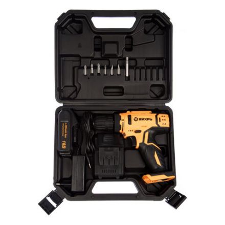 Дрель-шуруповерт безударная АККУМУЛЯТОРНАЯ, с двумя аккумуляторами 2 Ач, 18 В, ВИХРЬ ДА-18Л-2К, 72/14/9 Дрель-шуруповерт безударная АККУМУЛЯТОРНАЯ, с двумя аккумуляторами 2 Ач, 18 В, ВИХРЬ ДА-18Л-2К, 72/14/9