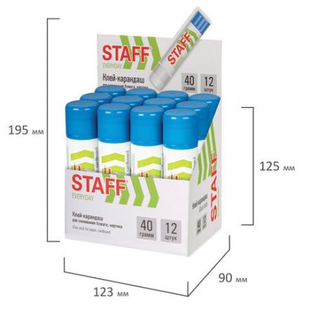 Клей-карандаш STAFF EVERYDAY, 40 г, 228665 Клей-карандаш STAFF EVERYDAY, 40 г, 228665