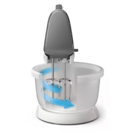 Миксер PHILIPS HR3745/00 на подставке 450 Вт, 5 скоростей, 2 венчика, 2 крюка для теста, чаша, белый Миксер PHILIPS HR3745/00 на подставке 450 Вт, 5 скоростей, 2 венчика, 2 крюка для теста, чаша, белый