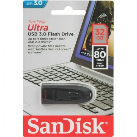 Флеш-память SanDisk Ultra, 32Gb, USB 3.0, чер, SDCZ48-032G-U46 Флеш-память SanDisk Ultra, 32Gb, USB 3.0, чер, SDCZ48-032G-U46