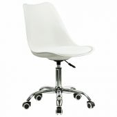 Кресло стул BRABIX "Eames MG-310 CH", хром, пластик белый, экокожа белая, 532923 Кресло стул BRABIX "Eames MG-310 CH", хром, пластик белый, экокожа белая, 532923
