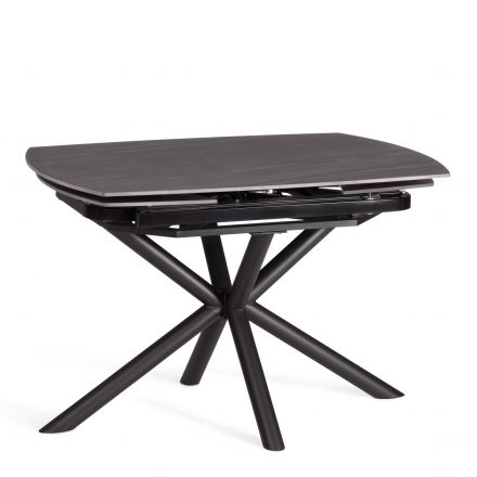 Стол обеденный Winston/Винстон столешница керамика (матовая) /опоры металл, темно-серый/черный, (120+30+30)x80x75(+1) см Стол обеденный Winston/Винстон столешница керамика (матовая) /опоры металл, темно-серый/черный, (120+30+30)x80x75(+1) см