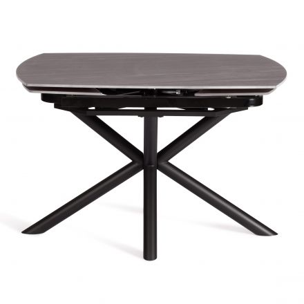 Стол обеденный Winston/Винстон столешница керамика (матовая) /опоры металл, темно-серый/черный, (120+30+30)x80x75(+1) см Стол обеденный Winston/Винстон столешница керамика (матовая) /опоры металл, темно-серый/черный, (120+30+30)x80x75(+1) см