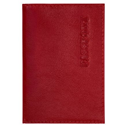 Обложка для паспорта натуральная кожа галант, "PASSPORT", красная, BRAUBERG, 237178