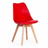 Стул Tetchair TULIP (mod. 73), дерево/пластик/ПУ, 48.5*52.5*83cм, красный