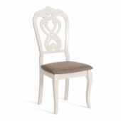 Стул Tetchair Андромеда/ Andromeda, дерево гевея, 47х55,5х107 см, Ivory white, ткань коричневая S168-7