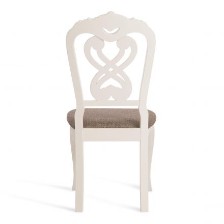 Стул Tetchair Андромеда/ Andromeda, дерево гевея, 47х55,5х107 см, Ivory white, ткань коричневая S168-7