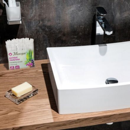 Ватные палочки КОМПЛЕКТ 100 шт., МЕЛОДИЯ, полиэтиленовый пакет, 128854 Ватные палочки КОМПЛЕКТ 100 шт., МЕЛОДИЯ, полиэтиленовый пакет, 128854