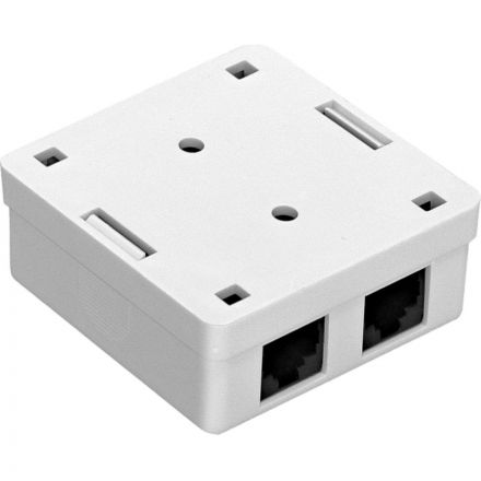 Розетка внешняя двойная ExeGate SM2-RJ45-C5 RJ-45 кат.5/5E UTP Krone/110