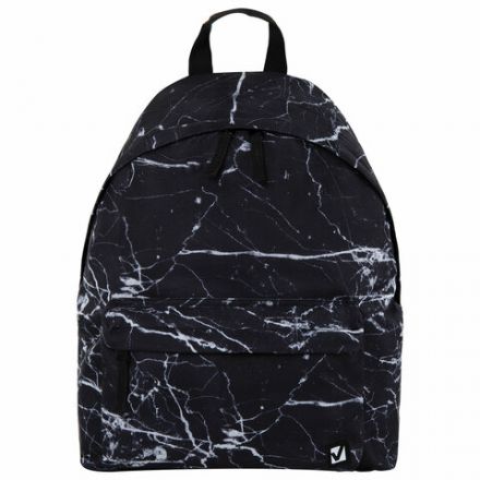 Рюкзак BRAUBERG СИТИ-ФОРМАТ универсальный, "Black marble", черный, 41х32х14 см, 270790 Рюкзак BRAUBERG СИТИ-ФОРМАТ универсальный, "Black marble", черный, 41х32х14 см, 270790