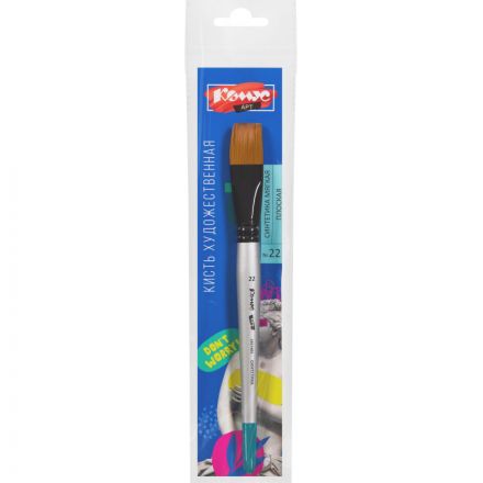 Кисть художественная Комус Арт синтетика мягкая, плоск.,№22, короткая ручка Кисть художественная Комус Арт синтетика мягкая, плоск.,№22, короткая ручка