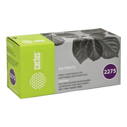 Картридж лазерный CACTUS (CS-TN2275) для BROTHER HL-2240R/2250/DCP-7060/7065, ресурс 2600 стр., CS-TN2275S Картридж лазерный CACTUS (CS-TN2275) для BROTHER HL-2240R/2250/DCP-7060/7065, ресурс 2600 стр., CS-TN2275S