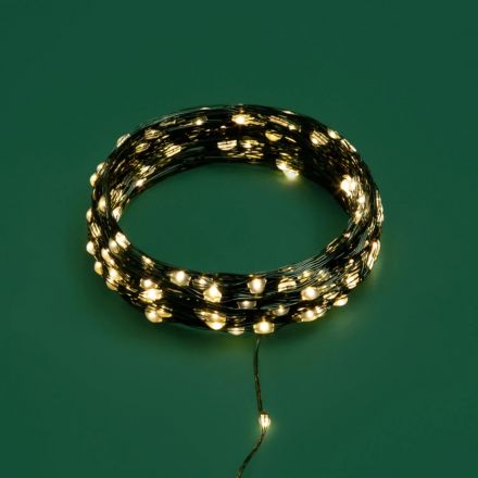 Гирлянда светодиодная Роса с контроллером 20м, 200LED, ТЕПЛЫЙ БЕЛЫЙ,303-266
